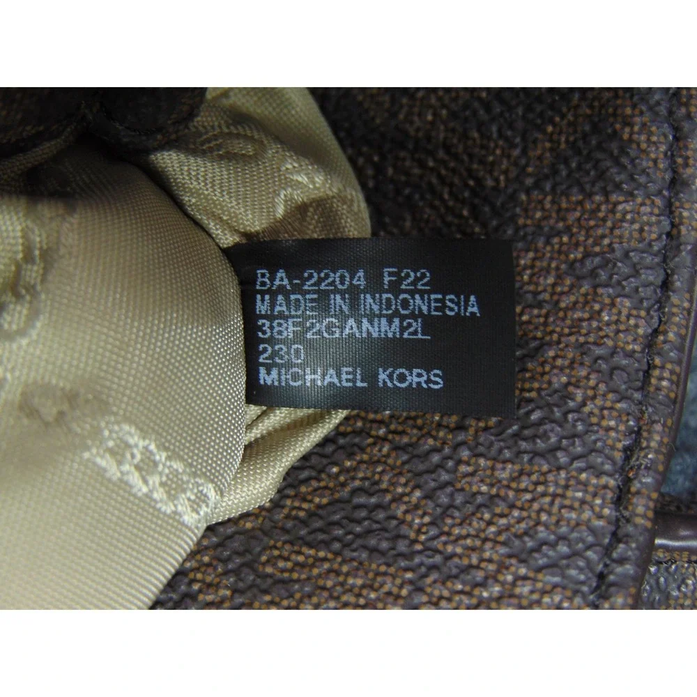 Michael Kors Mercer Small Satchel‎ Bag Brown Monogram Pebble Leather